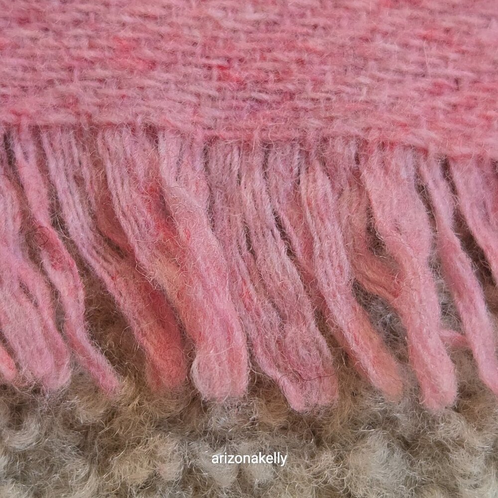 J. Crew Wool Large Square Scarf Pink Vibrant Colors - Picture 10 of 15